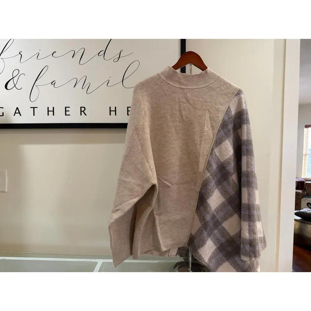 Anthropologie Half Sweater Half Poncho-One Size